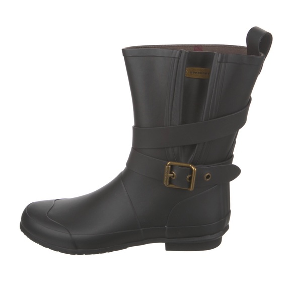 Burberry Gray Rubber Rain Boots - Picture 2 of 8
